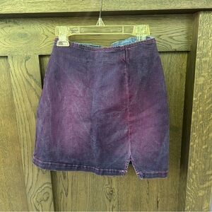 Purple Dyed Denim Mini Skirt